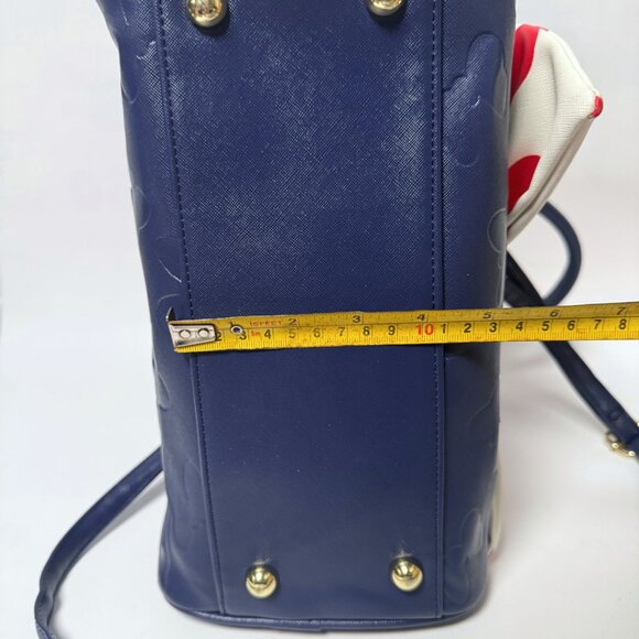 Disney Boutique Minnie Mouse Purse – White & Red Polka Dot Bow, Navy Base - Picture 8 of 11